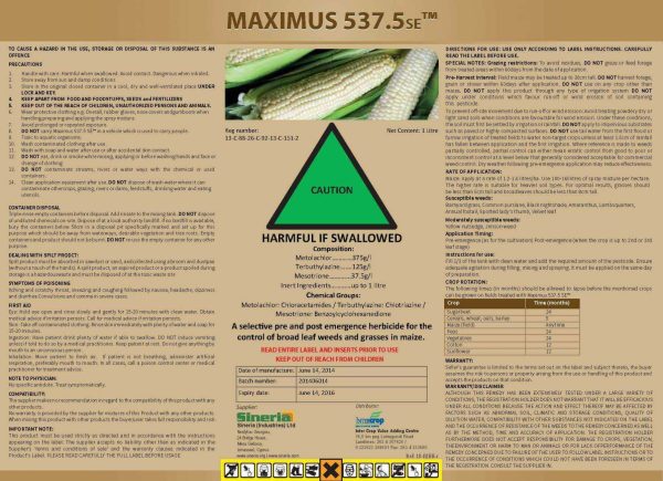 Maximus 537.5 SE Maize Herbicide